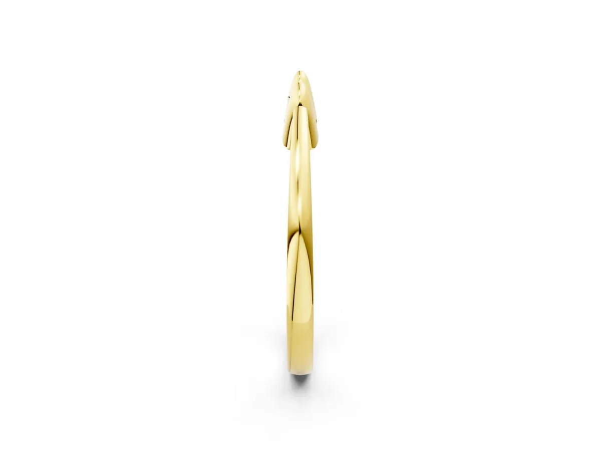 Bamboo-Inspired Plain Metal Band Yellow gold