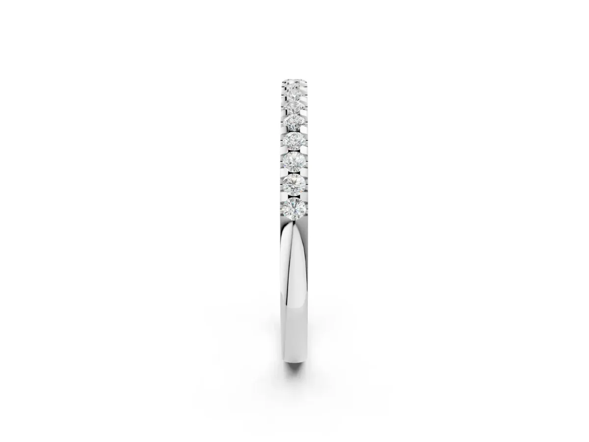 Round Diamond Half Eternity Prong Set Band White gold
