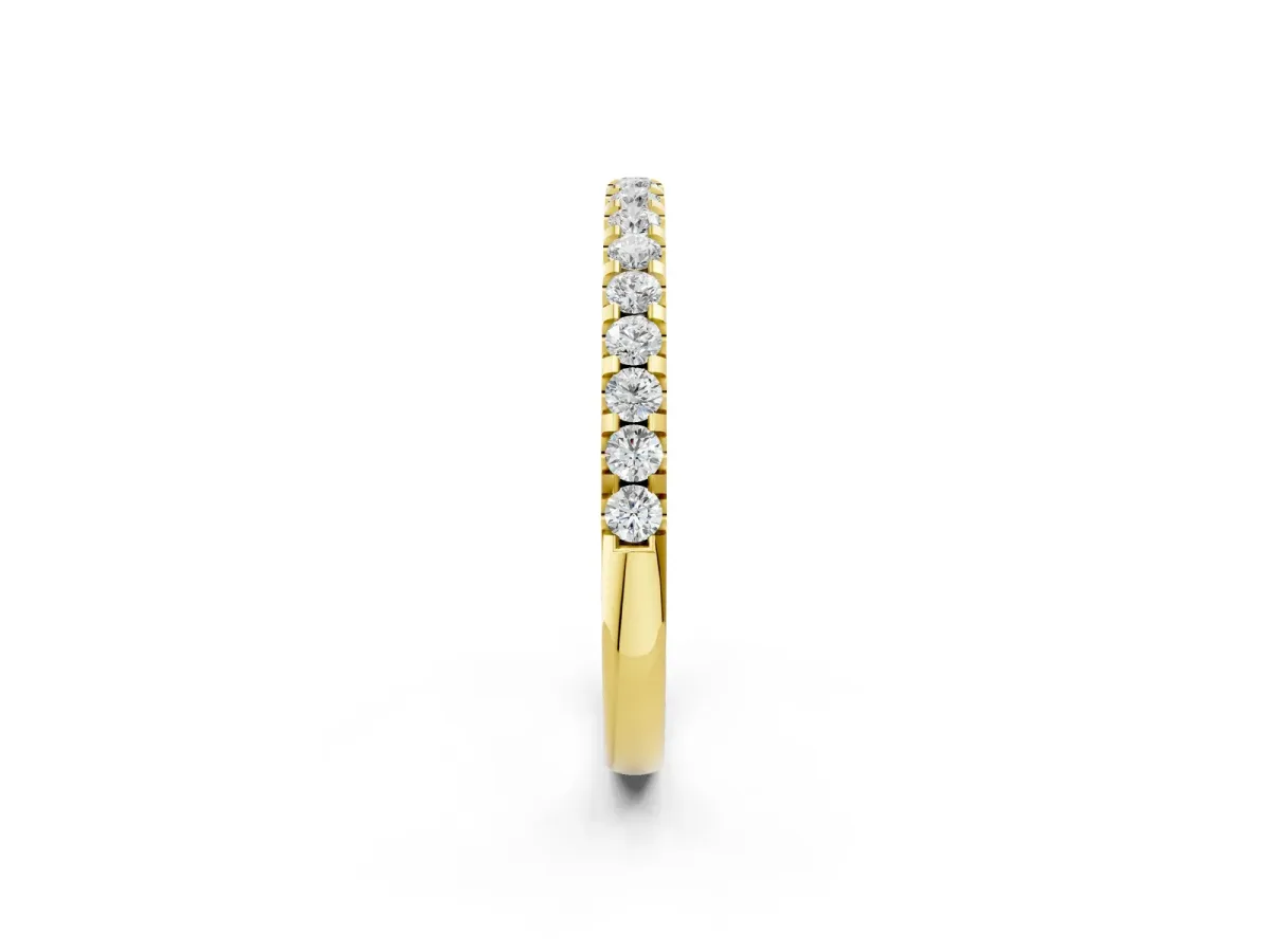 Round Diamond Pavé Eternity Band with Micro Prong Setting Yellow gold