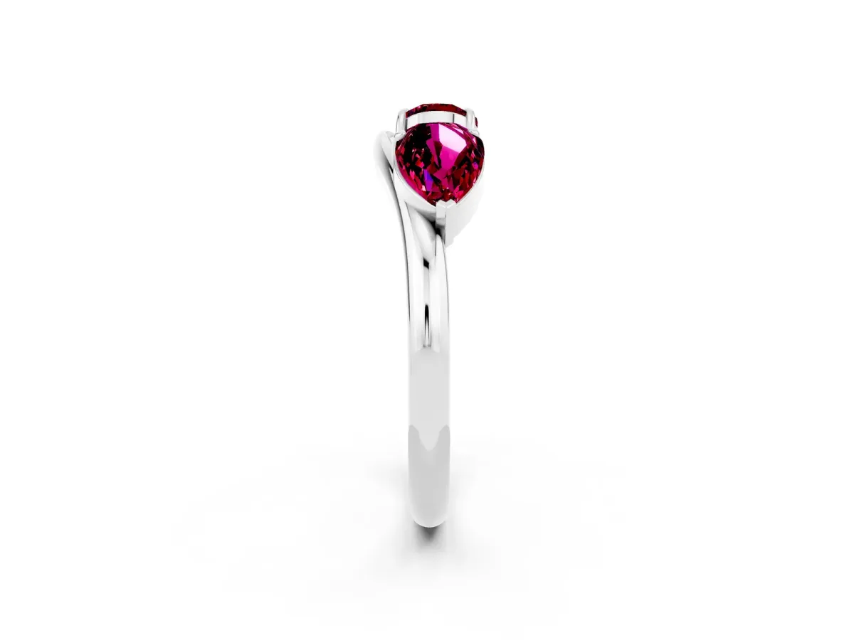 Two-Stone Pear Garnet Bypass Ring with Prong Setting Silver