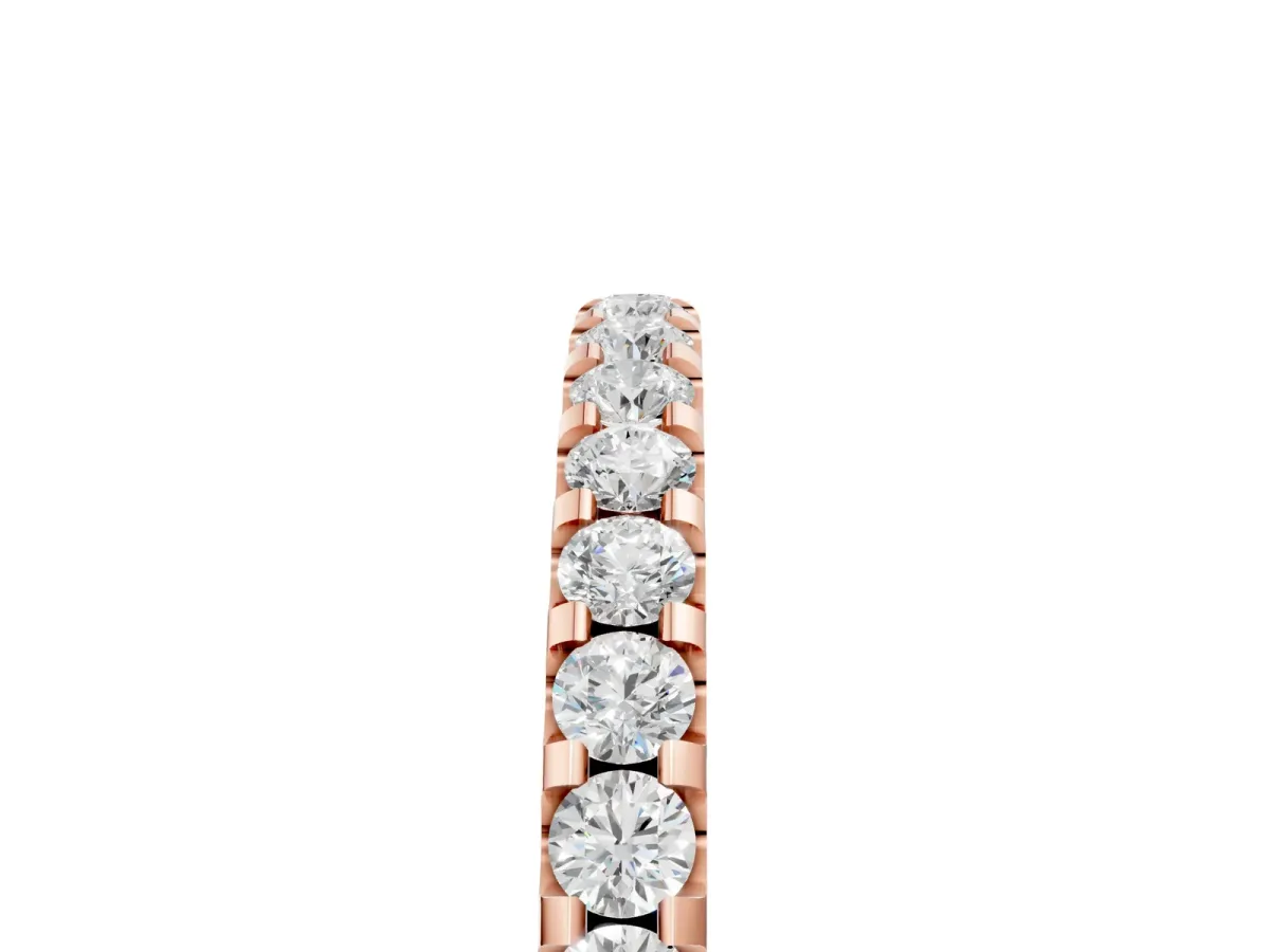 Round Diamond Pavé Eternity Band with Micro Prong Setting Rose gold