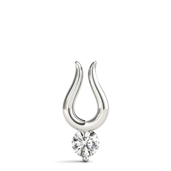 Round Solitaire Bezel Set Pendant White gold