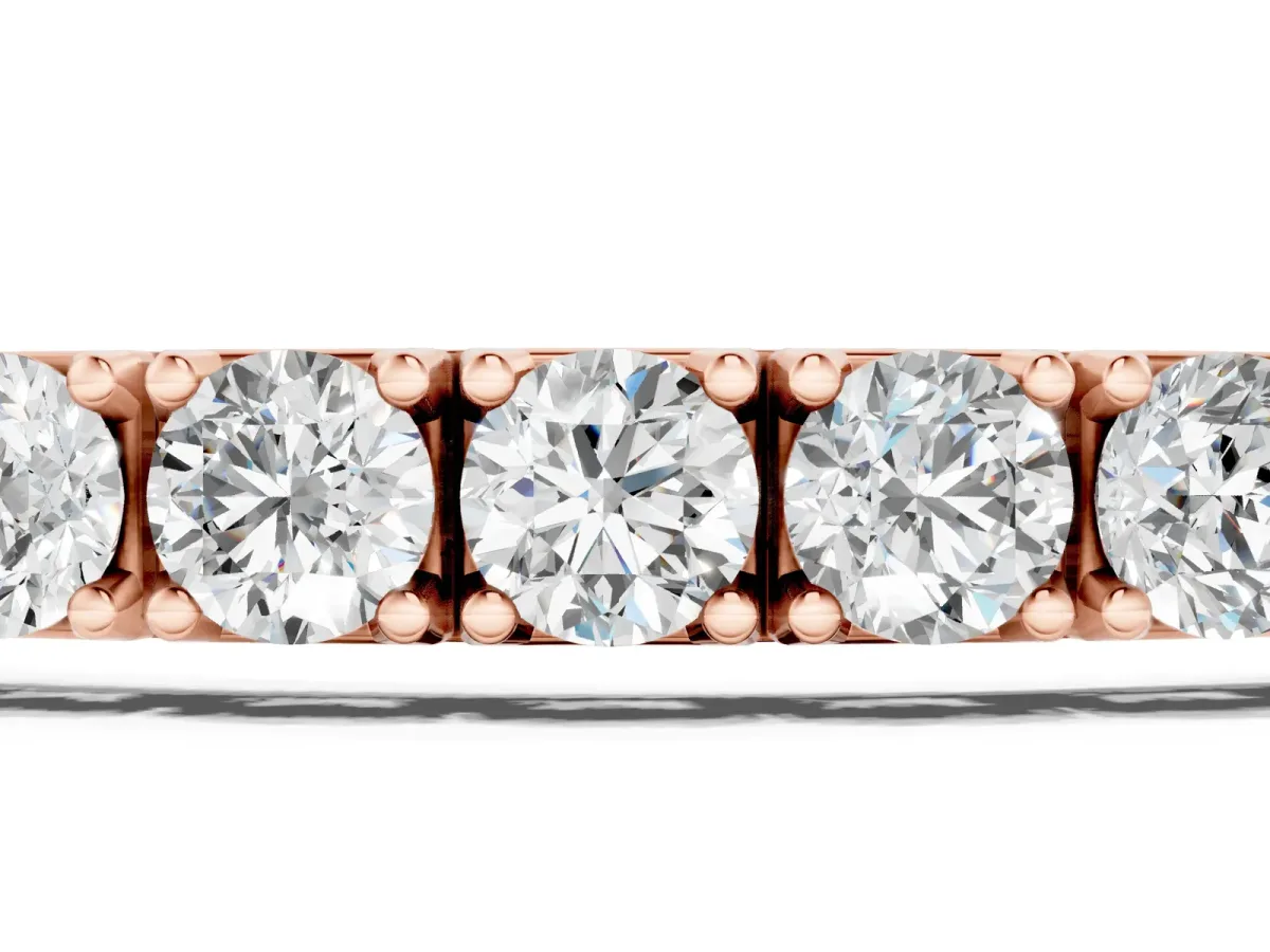 Round Cut Diamond Tennis Bracelet with Box Clasp and Four-Prong Setting Rose gold