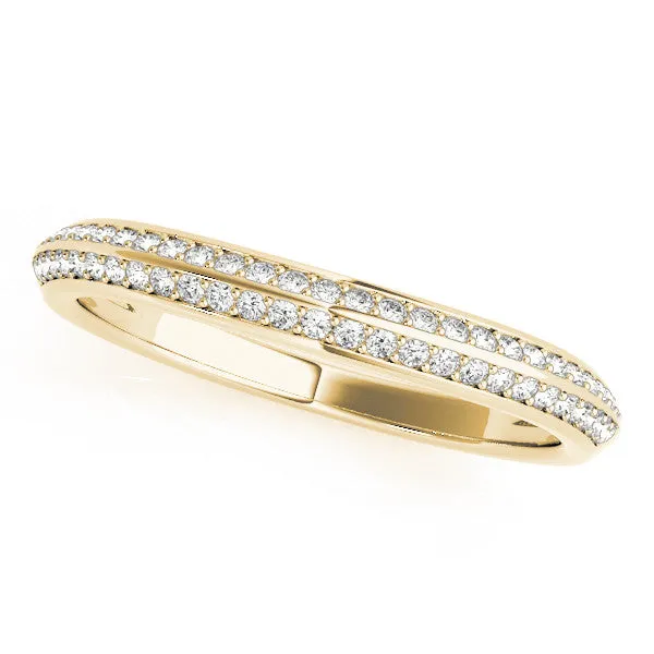 Double Row Round Diamond Pavé Eternity Band Yellow gold
