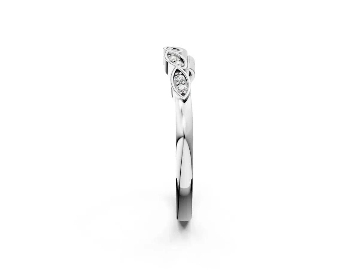 Marquise Diamond Leaf Eternity Band with Bezel Setting Platinum