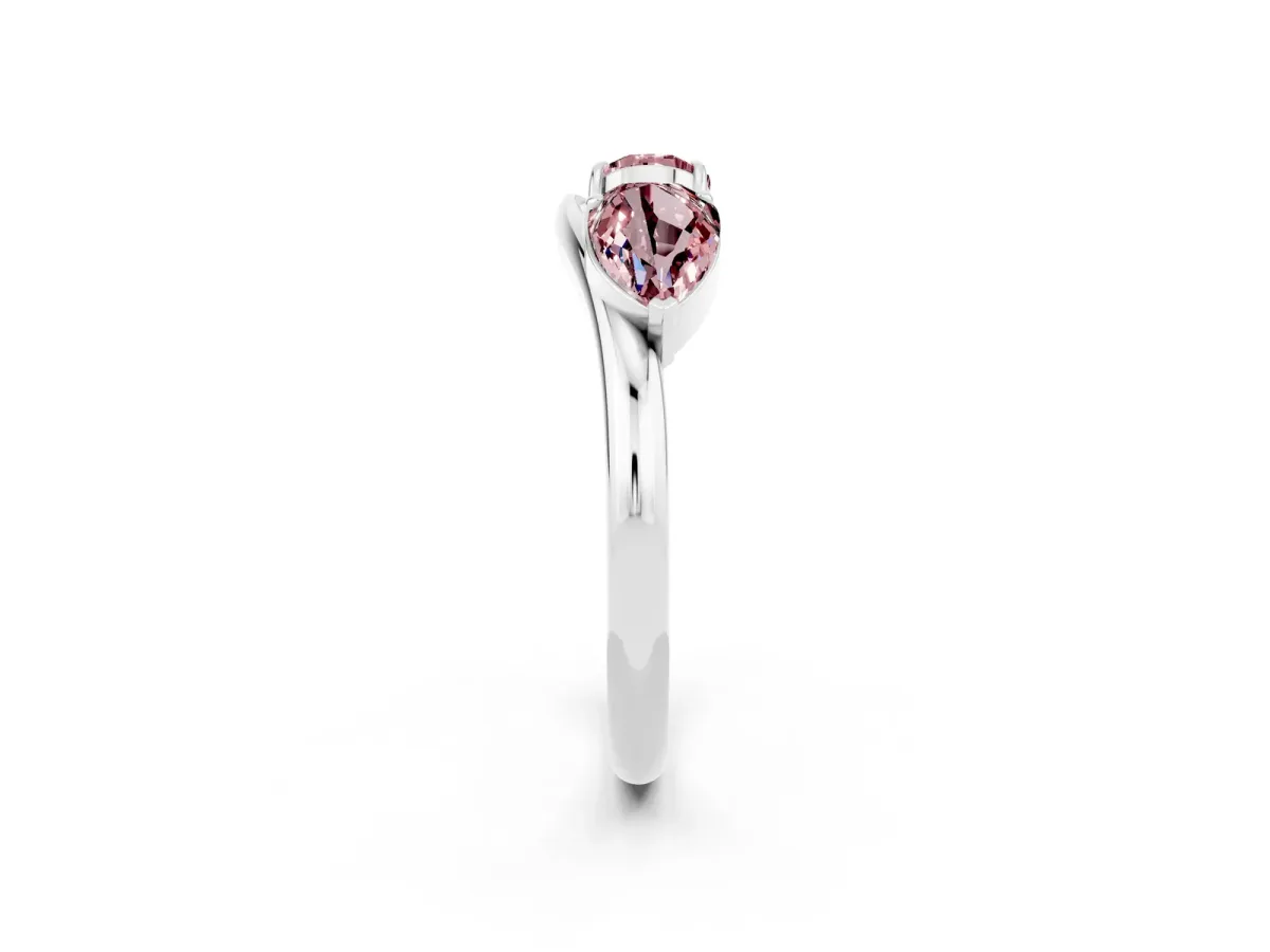 Two-Stone Pear Morganite Bypass Ring with Prong Setting Platinum