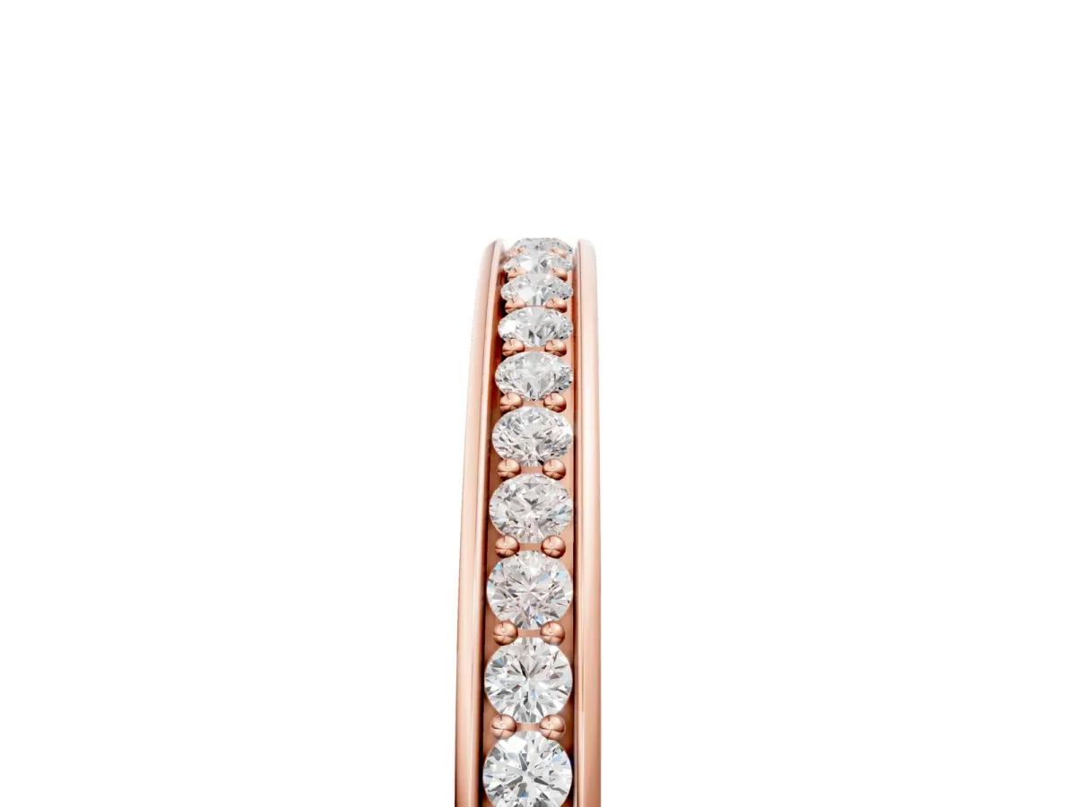Round Diamond Pavé Set Eternity Band with Channel Setting Rose gold