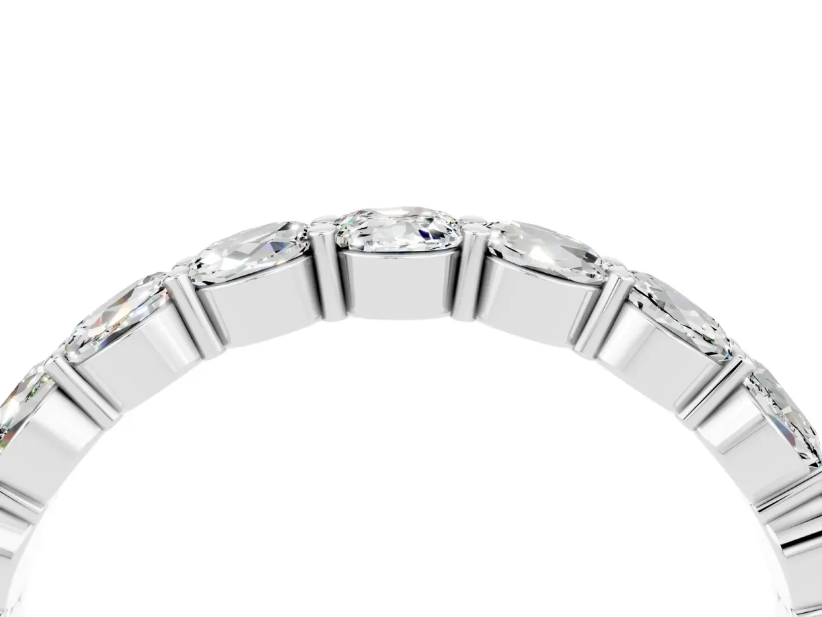 Round Moissanite Eternity Band with U-Prong Setting Silver