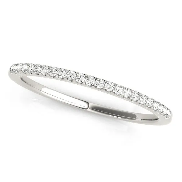 Round Diamond Pavé Set Slim Band with Micro Prong Setting White gold