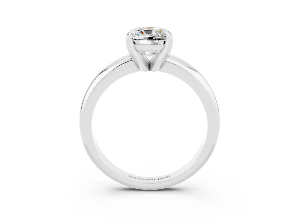Emerald Cut Diamond Eternity Band with Shared Prong Setting Platinum