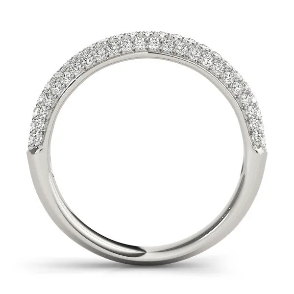 Pavé Round Diamond Eternity Band with Prong Setting Platinum