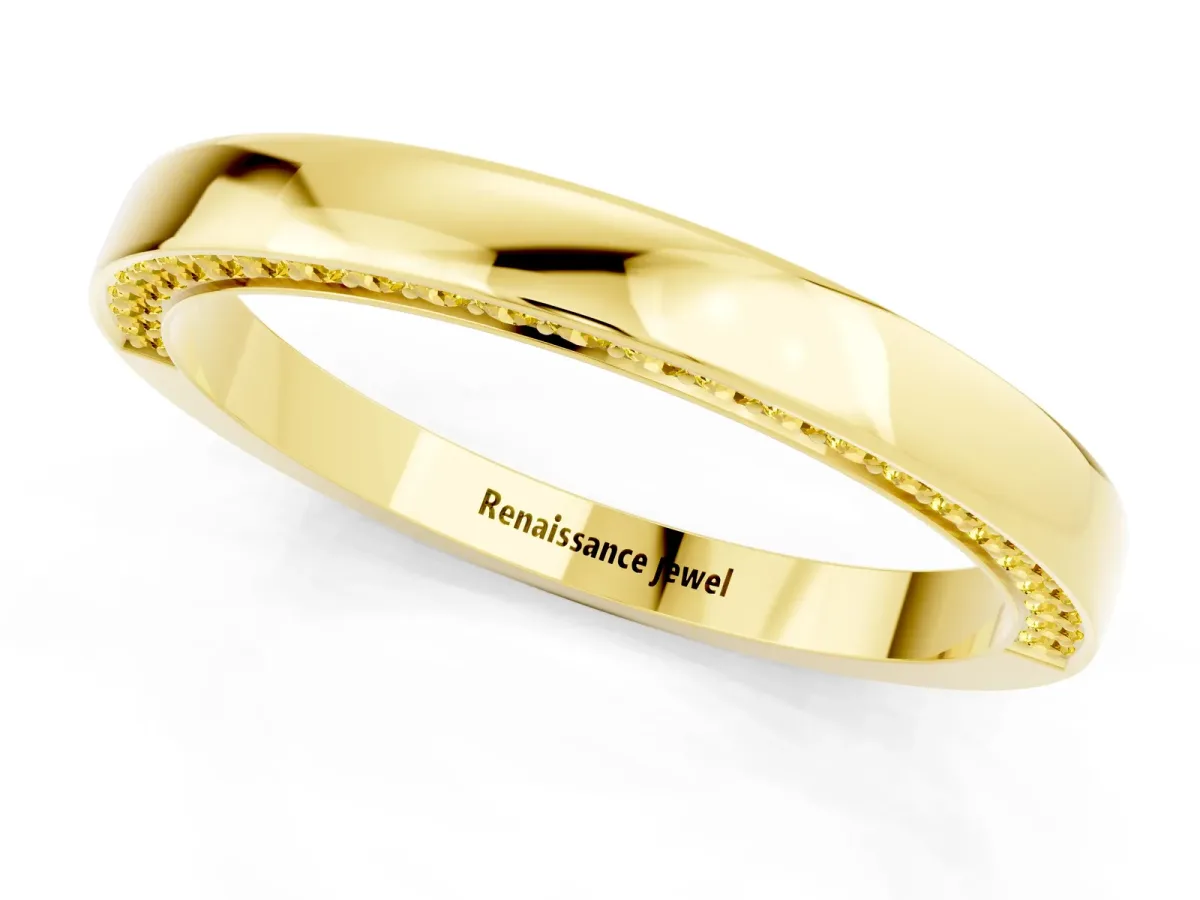 Pavé Round Yellow Sapphire Channel Set Band Yellow gold