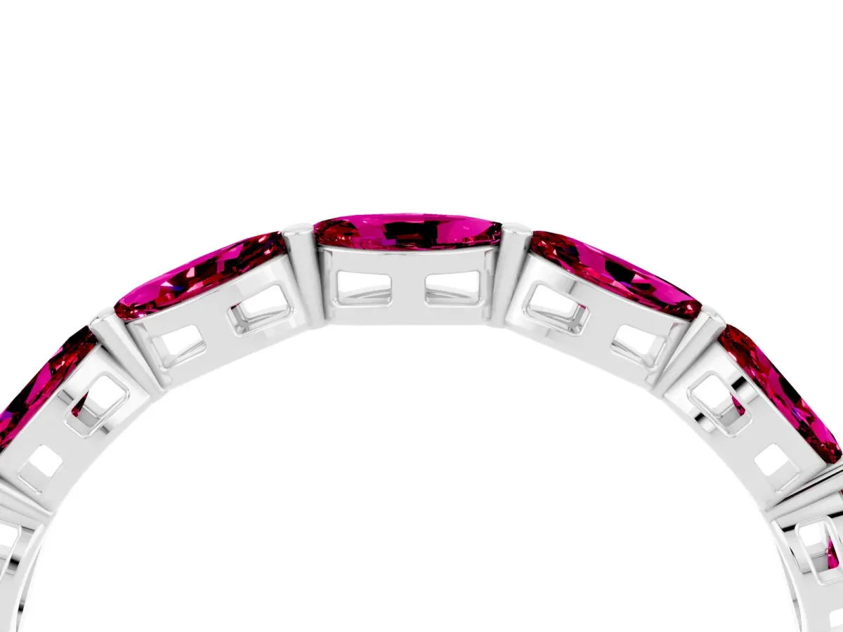 Marquise Garnet Eternity Band with U-Prong Setting Silver