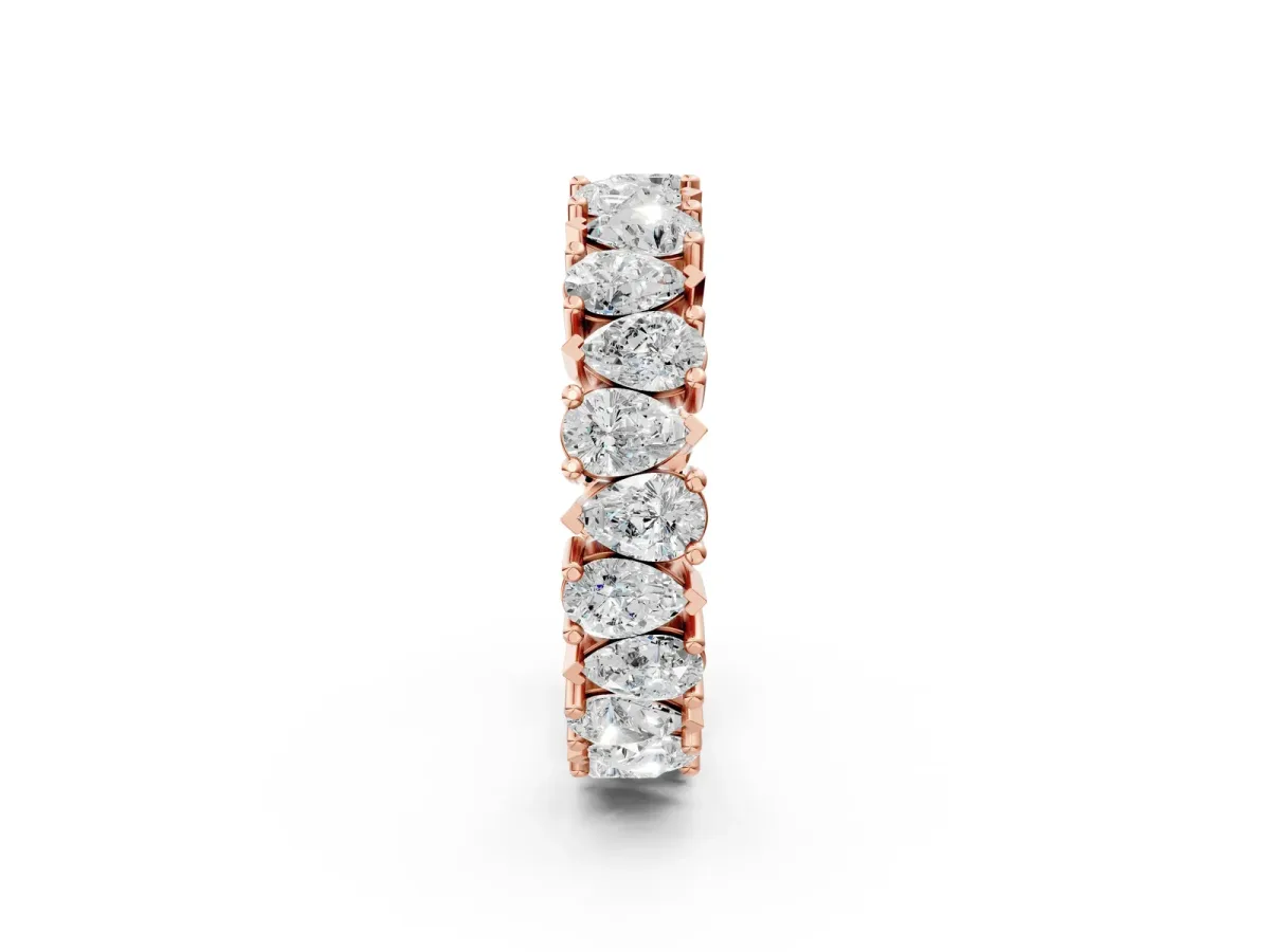 Pear Diamond Shared Prong Eternity Band Rose gold