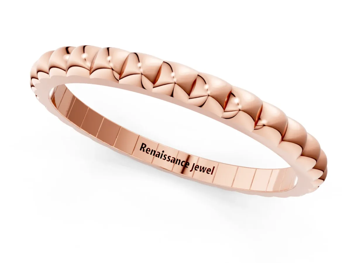 Bezel Set Round Stone Eternity Band Rose gold