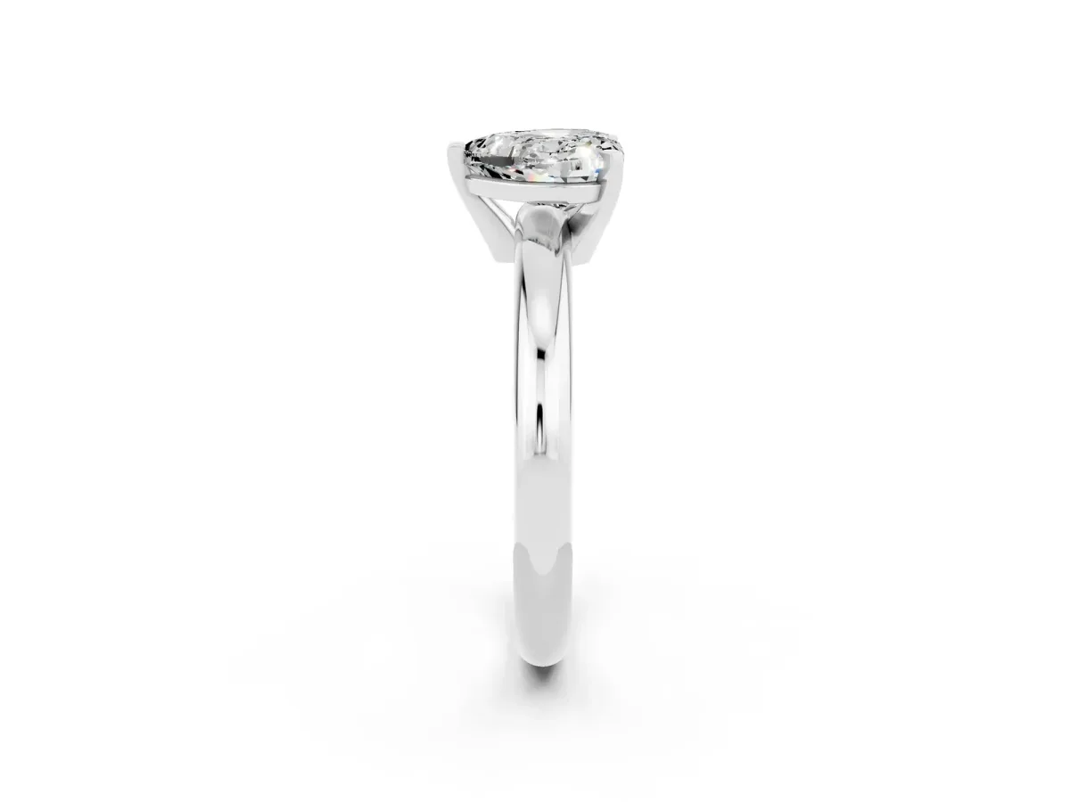 Old Mine Elongated Cushion Diamond Bezel Set Ring Silver