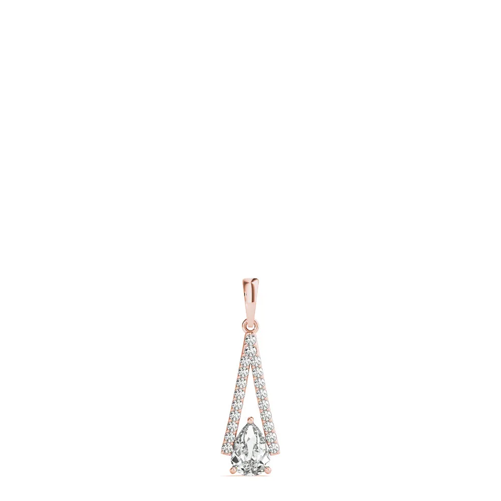Pavé Marquise Prong Pendant Rose gold