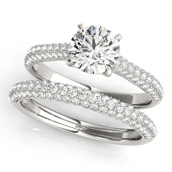 Pavé Round Diamond Eternity Band with Prong Setting Platinum
