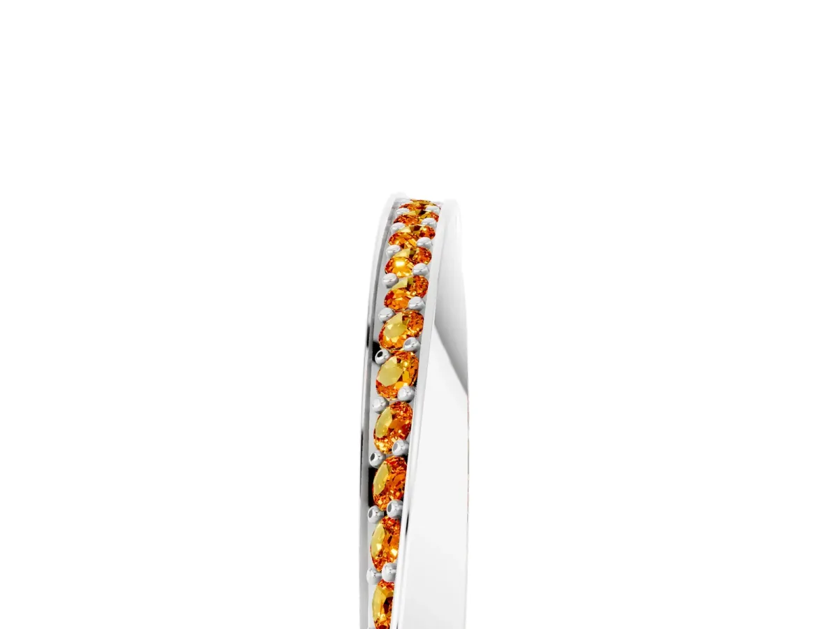 Pavé Round Citrine Twist Band White gold