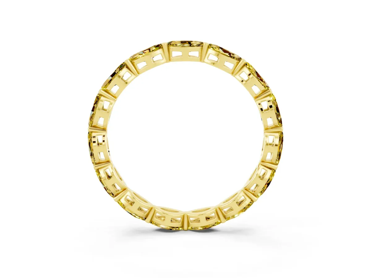 Marquise Yellow Sapphire Eternity Band with U-Prong Setting Yellow gold