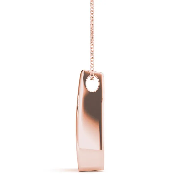 Channel Set Round Diamond Prong Pendant Rose gold