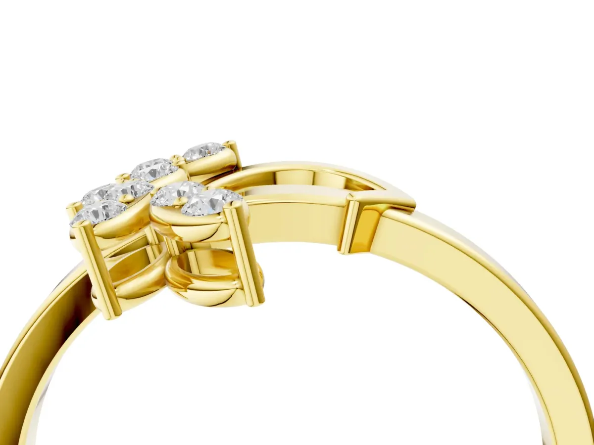 Round Diamond Milgrain Eternity Band with Channel Setting Yellow gold