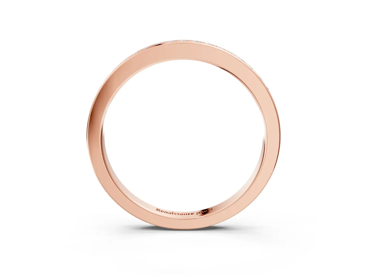 Round Diamond Eternity Band with Pavé Setting Rose gold