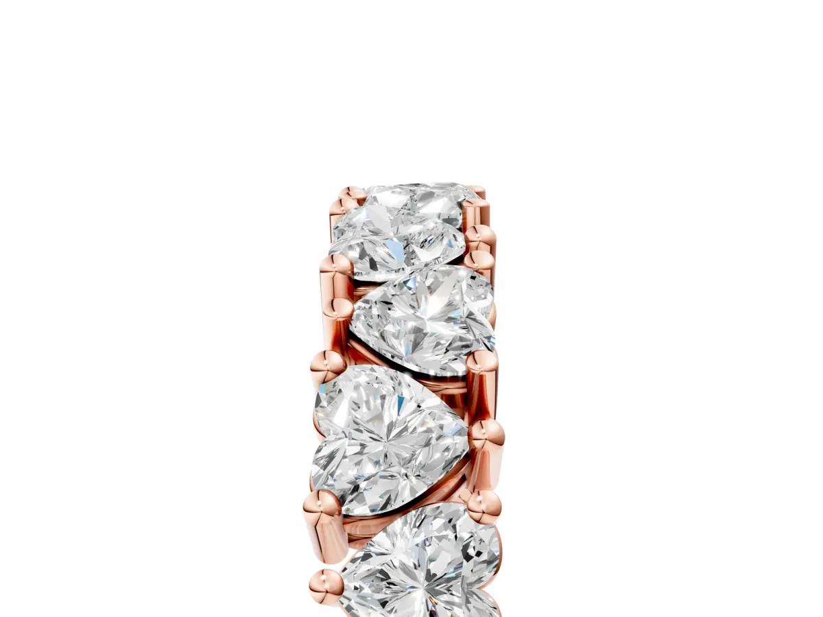 Heart Cut Eternity Band with Shared Prong Setting Rose gold