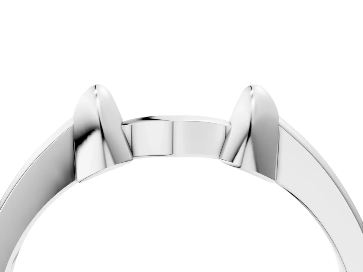 Bamboo-Inspired Plain Metal Band Platinum