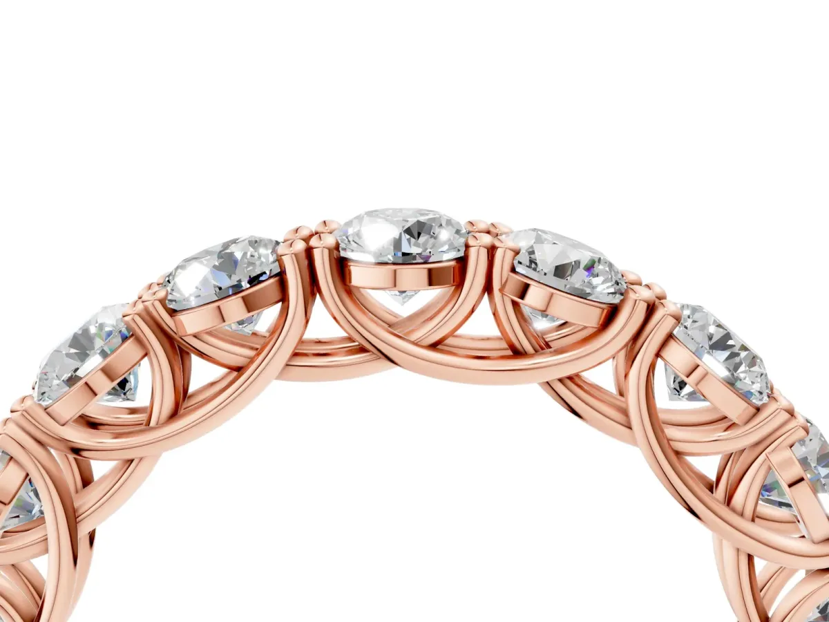 Round Diamond Woven Full Eternity Band Rose gold