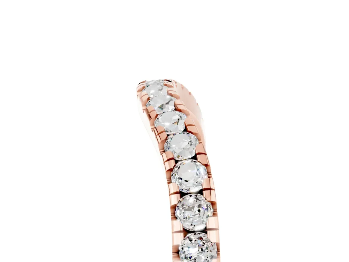 Moissanite Pavé Curved Wedding Band Rose gold