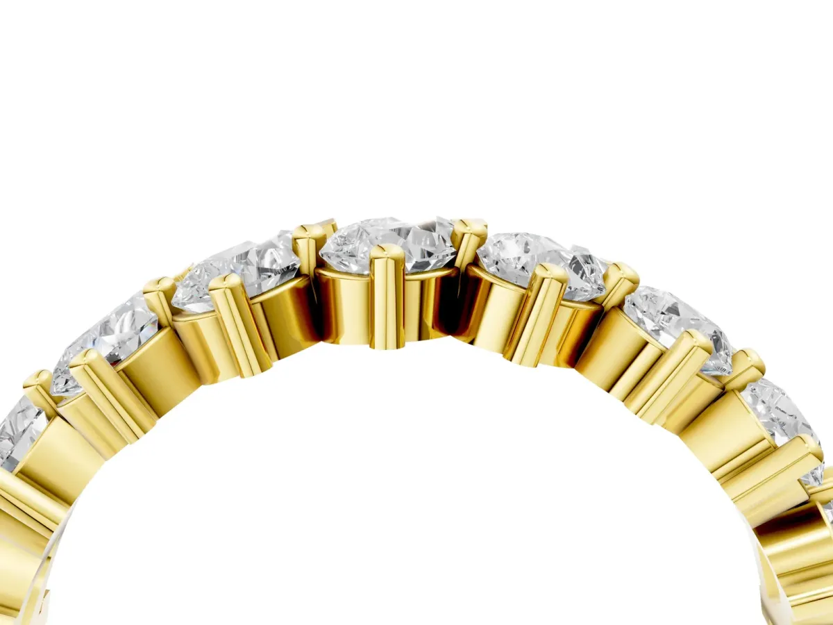 Pear Diamond Full Eternity Band with Shared Prong Setting Yellow gold