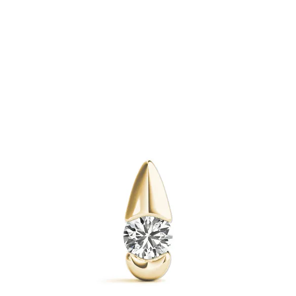 Round Diamond Bezel Set Teardrop Pendant Yellow gold