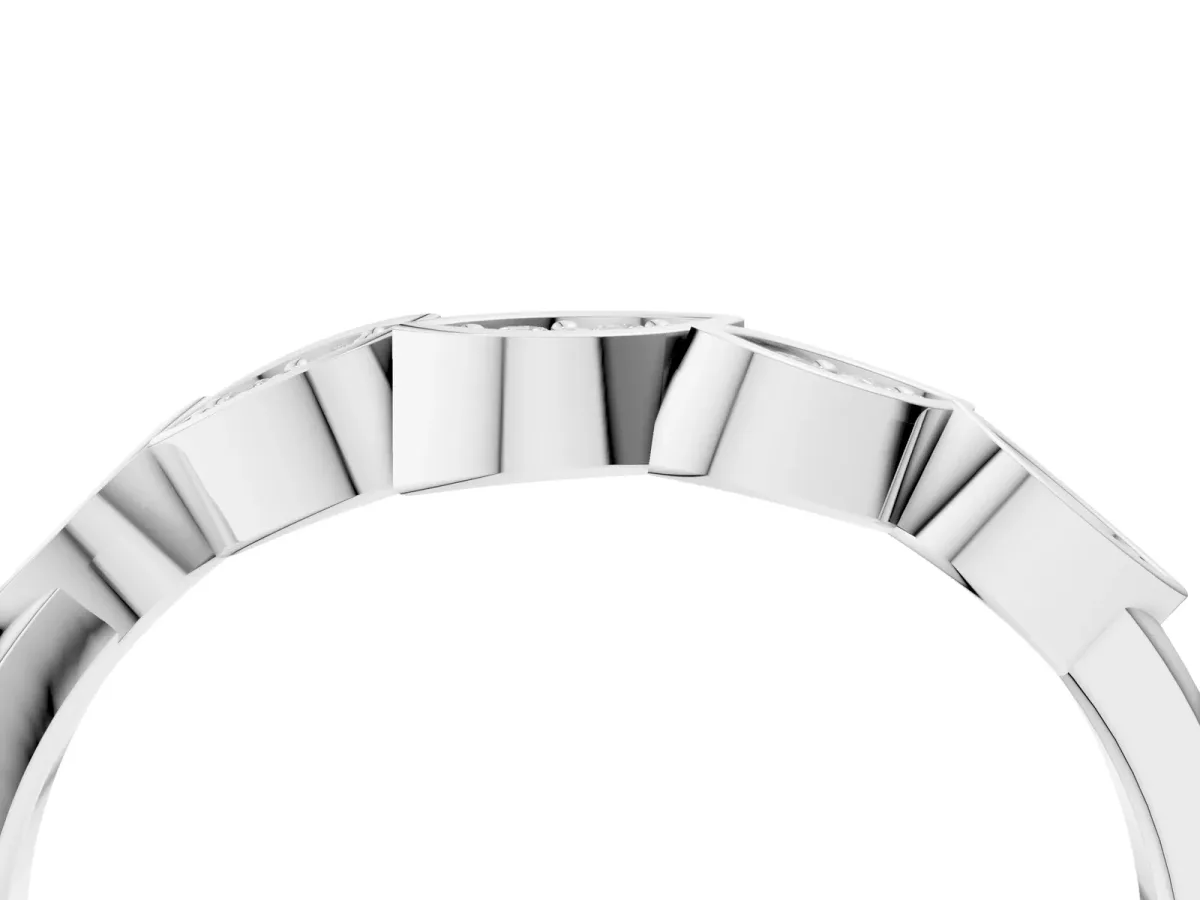 Marquise Diamond Leaf Eternity Band with Bezel Setting Platinum