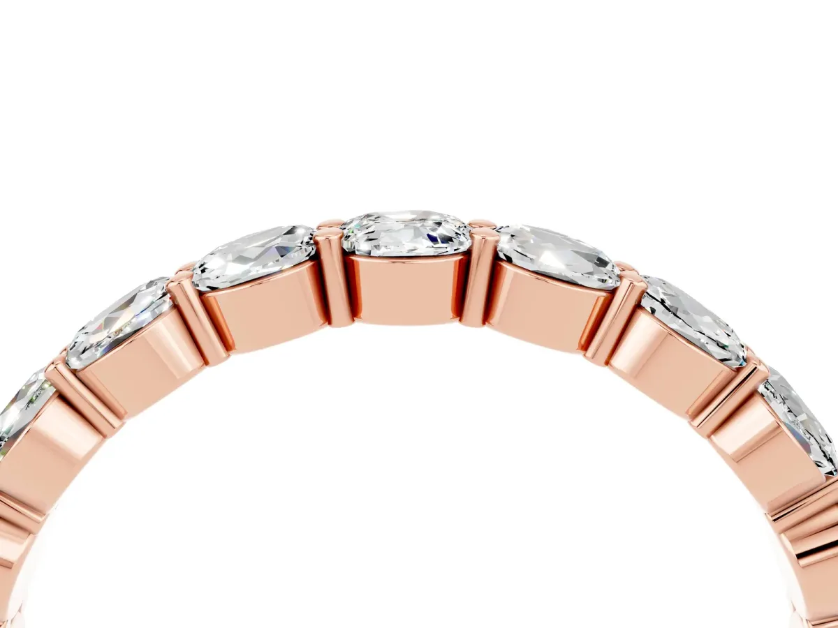 Round Moissanite Eternity Band with U-Prong Setting Rose gold