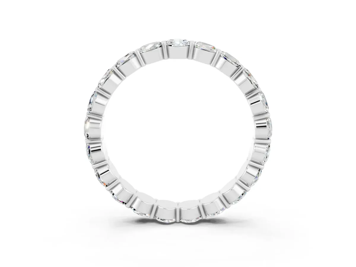 Round Moissanite Eternity Band with U-Prong Setting Silver