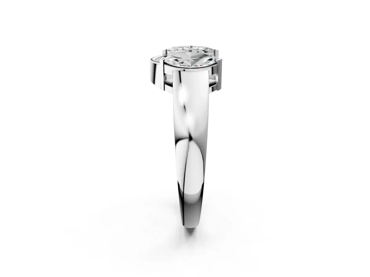 Marquise Diamond Open Band Ring with Tension Setting White gold