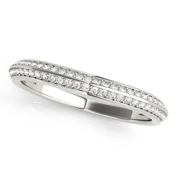 Double Row Round Diamond Pavé Eternity Band White gold