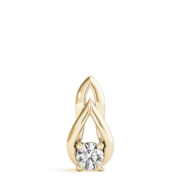 Round Solitaire Prong-Set Diamond Pendant Yellow gold