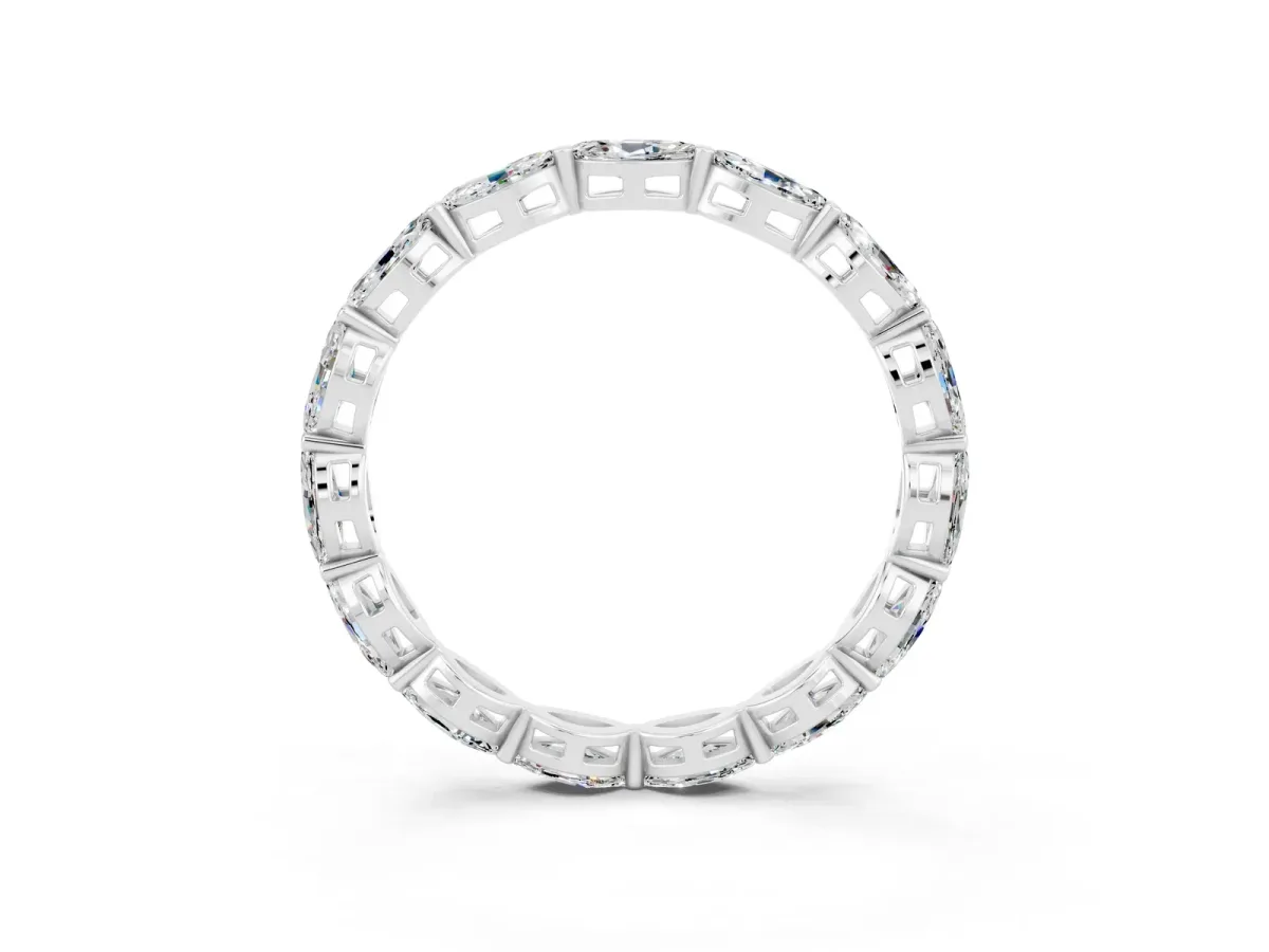 Marquise Moissanite Eternity Band with U-Prong Setting Platinum