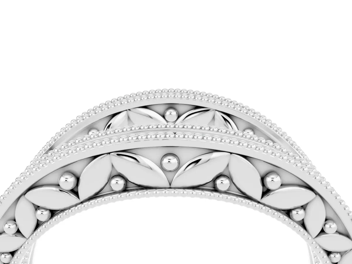Round Moissanite Milgrain Eternity Band with Channel Setting Platinum
