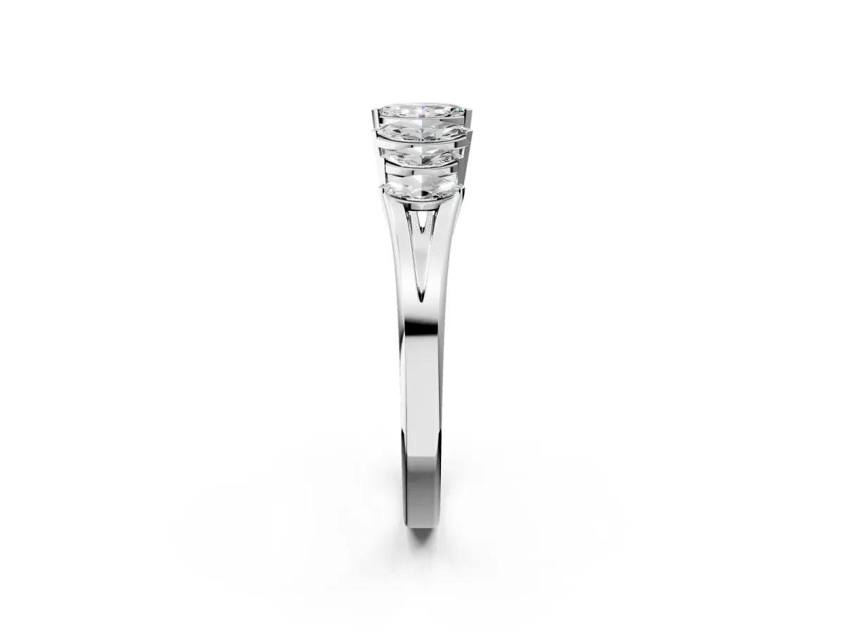 Marquise Diamond Prong-Set Half-Eternity Band White gold