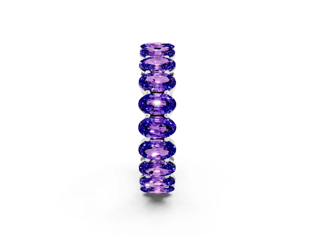 Oval Cut Tanzanite Eternity Band with Shared Prong Setting White gold