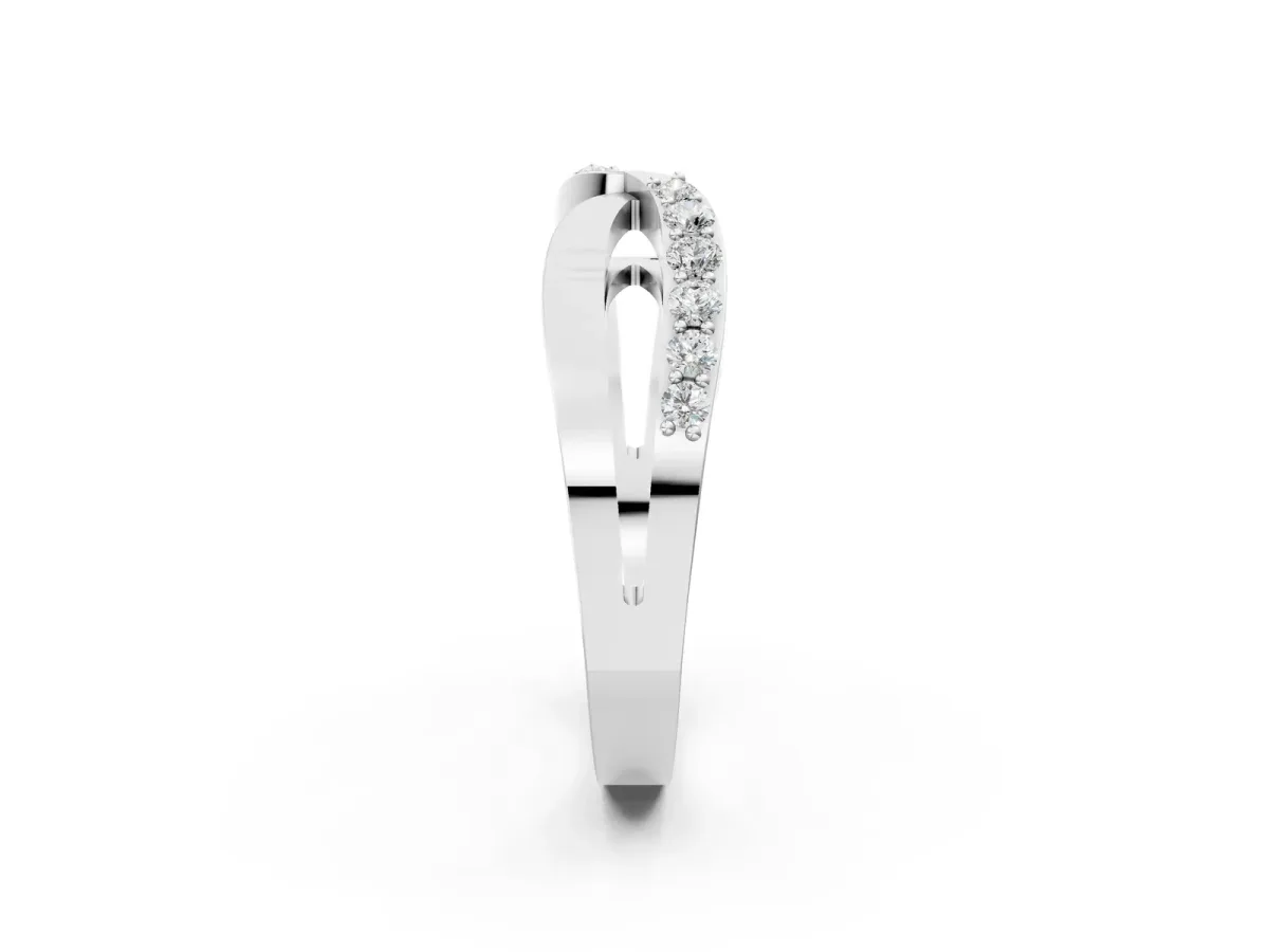 Twist Pave Round Diamond Infinity Band with Channel Setting White gold