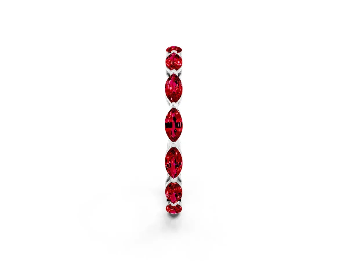 Marquise Ruby Eternity Band with U-Prong Setting Platinum