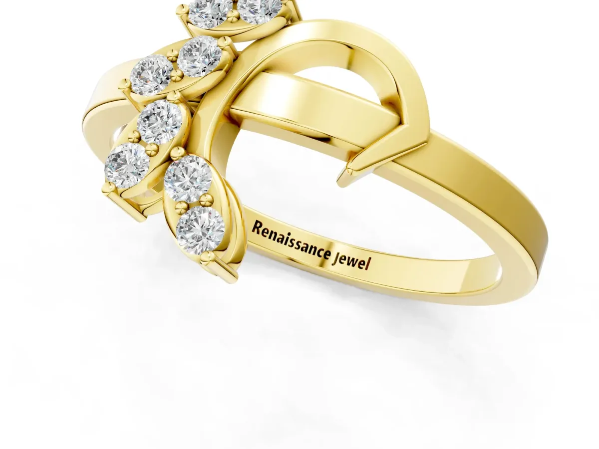Round Diamond Milgrain Eternity Band with Channel Setting Yellow gold
