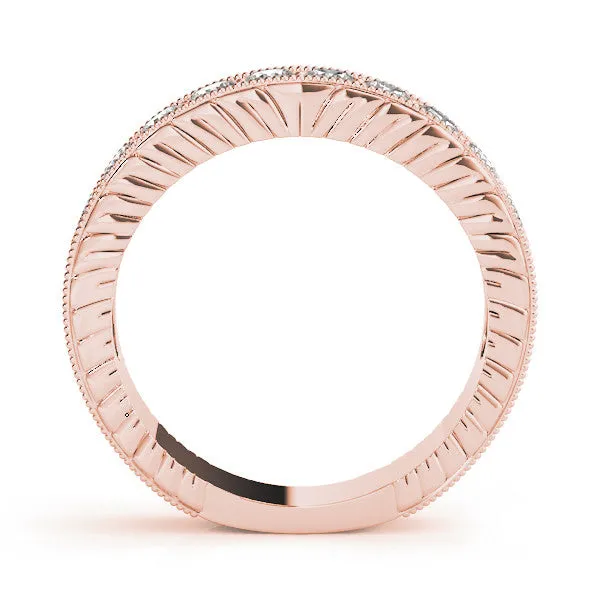 Round Cut Channel Set Diamond Eternity Band Rose gold