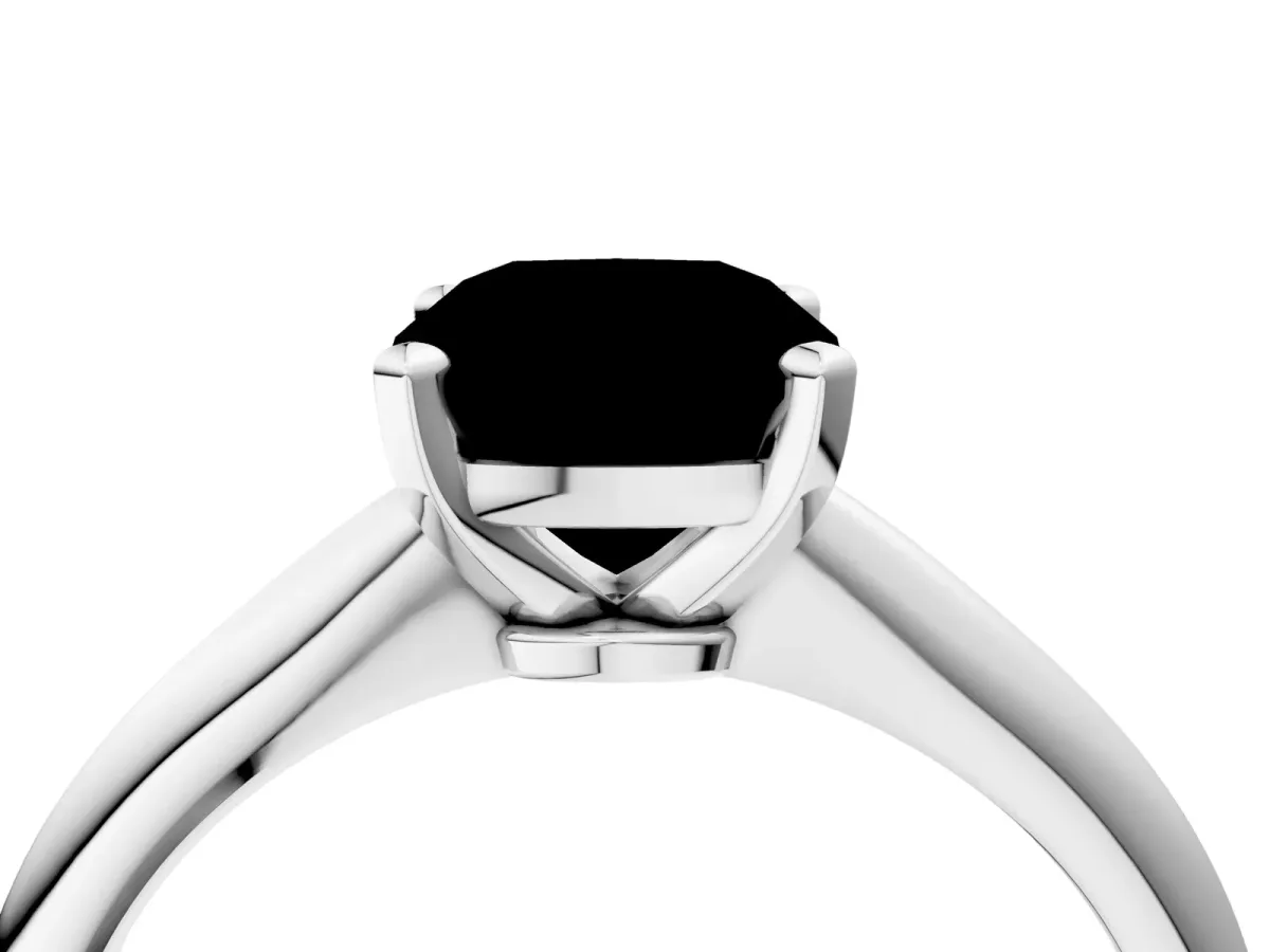 Fancy Yellow Cushion Cut Diamond Solitaire Engagement Ring with Classic Band and Four-Prong Setting Platinum