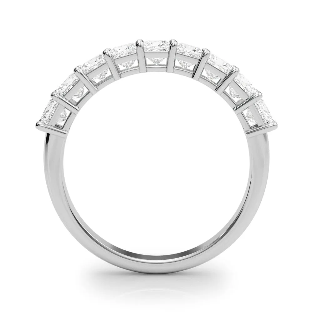 Princess Cut Diamond Prong Set Eternity Band White gold