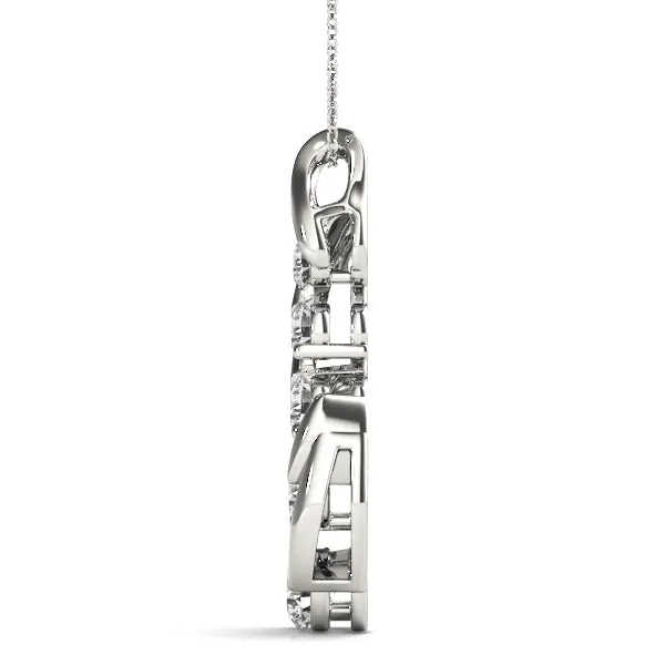 Round Brilliant Diamond Prong Set Pendant White gold